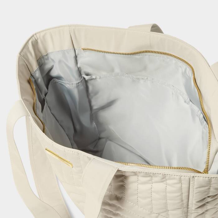 Quilted Tote Bag - Light Sand