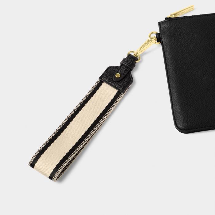 Canvas Wristlet Strap - Black Geometric