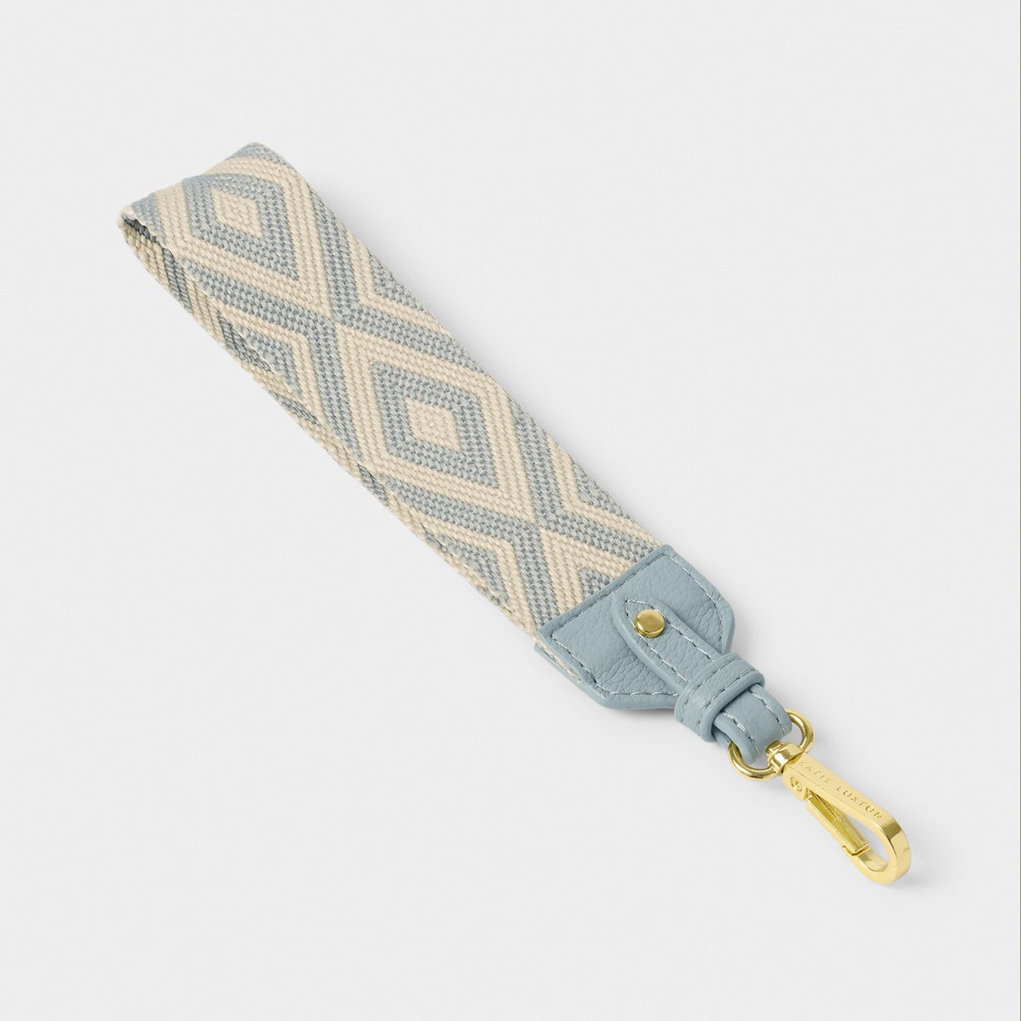 Canvas Wristlet Strap - Duck Egg Chevron