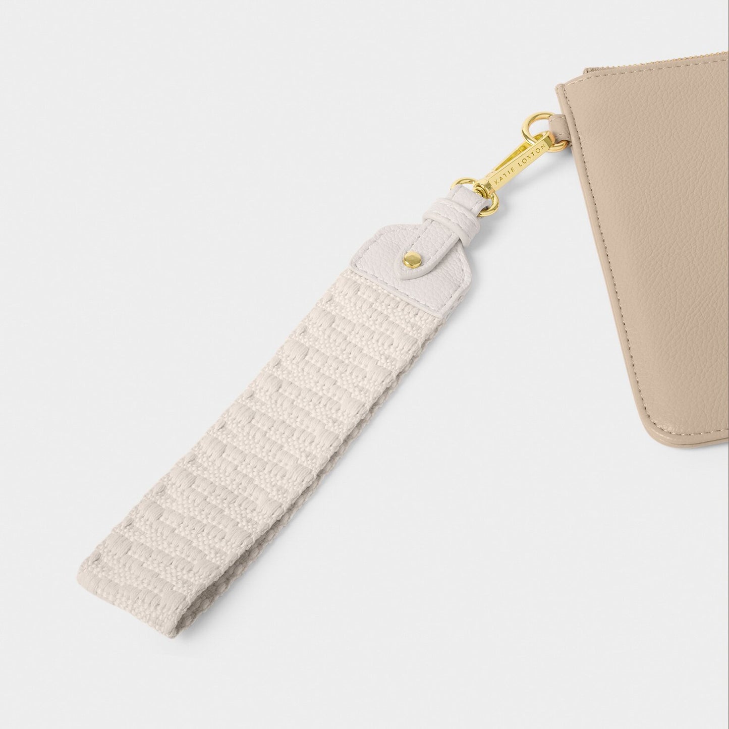 Canvas Wristlet Strap - Off White Zig Zag