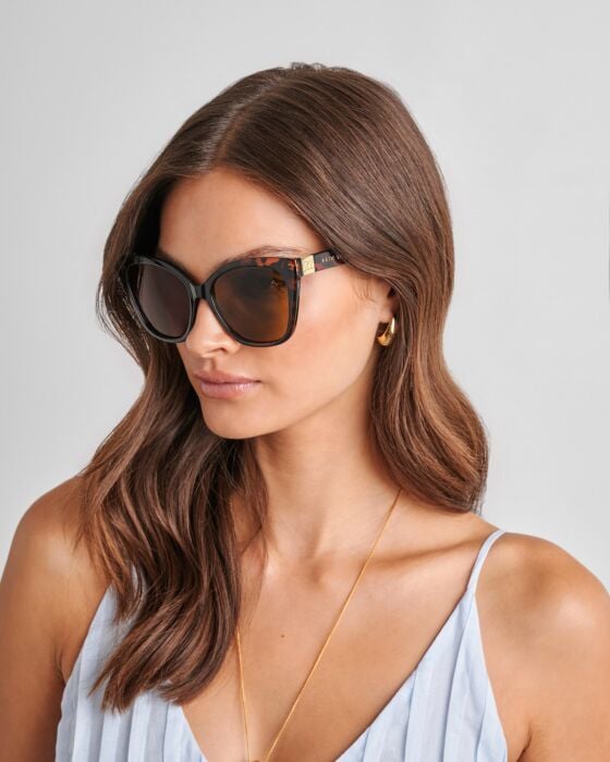 Mykonos Oversized Cat-Eye Sunglasses - Tortoise