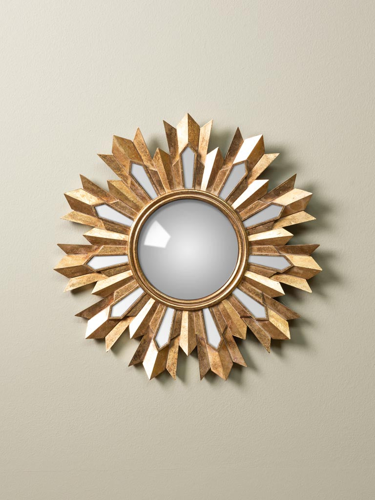 Golden Flames Convex Mirror
