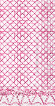 Botanical Cane Guest Towel Pink