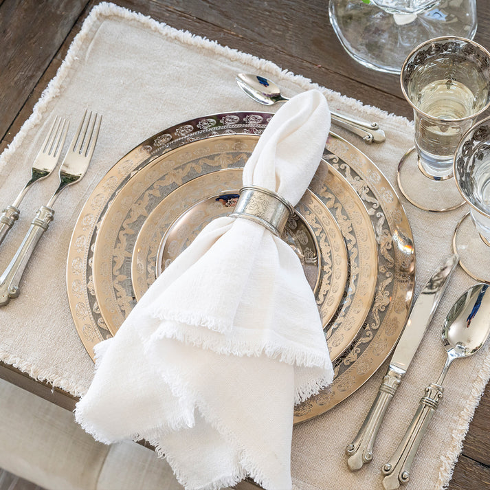 Placemat Provence - Natural/Off White, Fringe