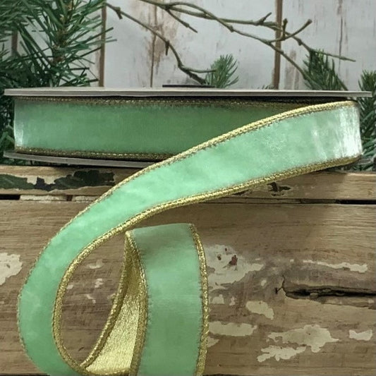 Velvet Metallic Back - Mint
