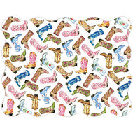 Posh Die Placemat - Handpainted Colorful Cowboy Boots