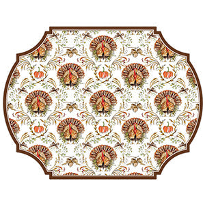 Festive Turkey and Gourds Posh Die-Cut Placemats