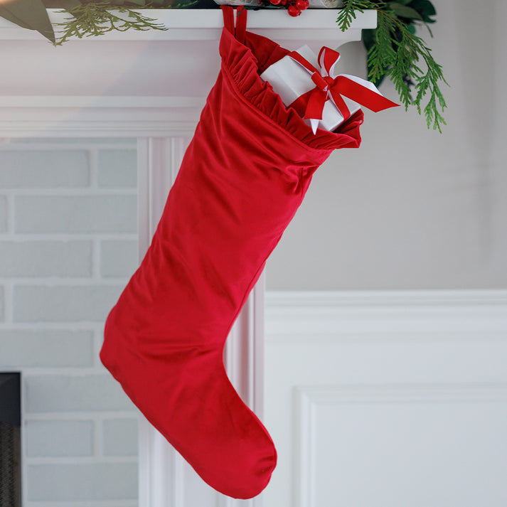 Velvet Large Stocking - Red