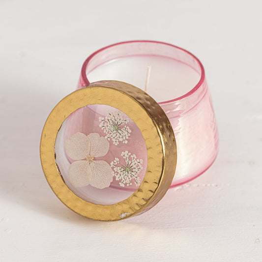 LUNA FLOWER SMALL WATERCOLOR PRESSED FLORAL CANDLE