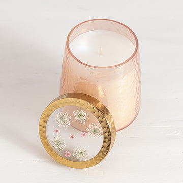 ROSE + OUD TALL WATERCOLOR PRESSED FLORAL CANDLE
