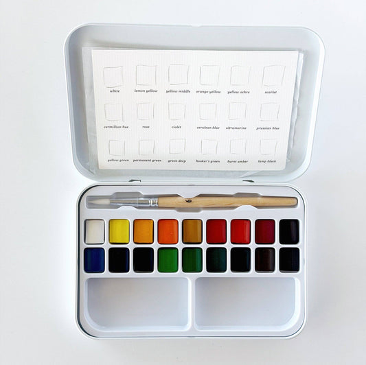 Watercolor Paint Set of 18 with Brush