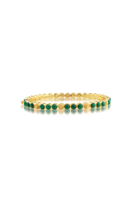 BERRY GEM PETITE HINGED BANGLE MALACHITE