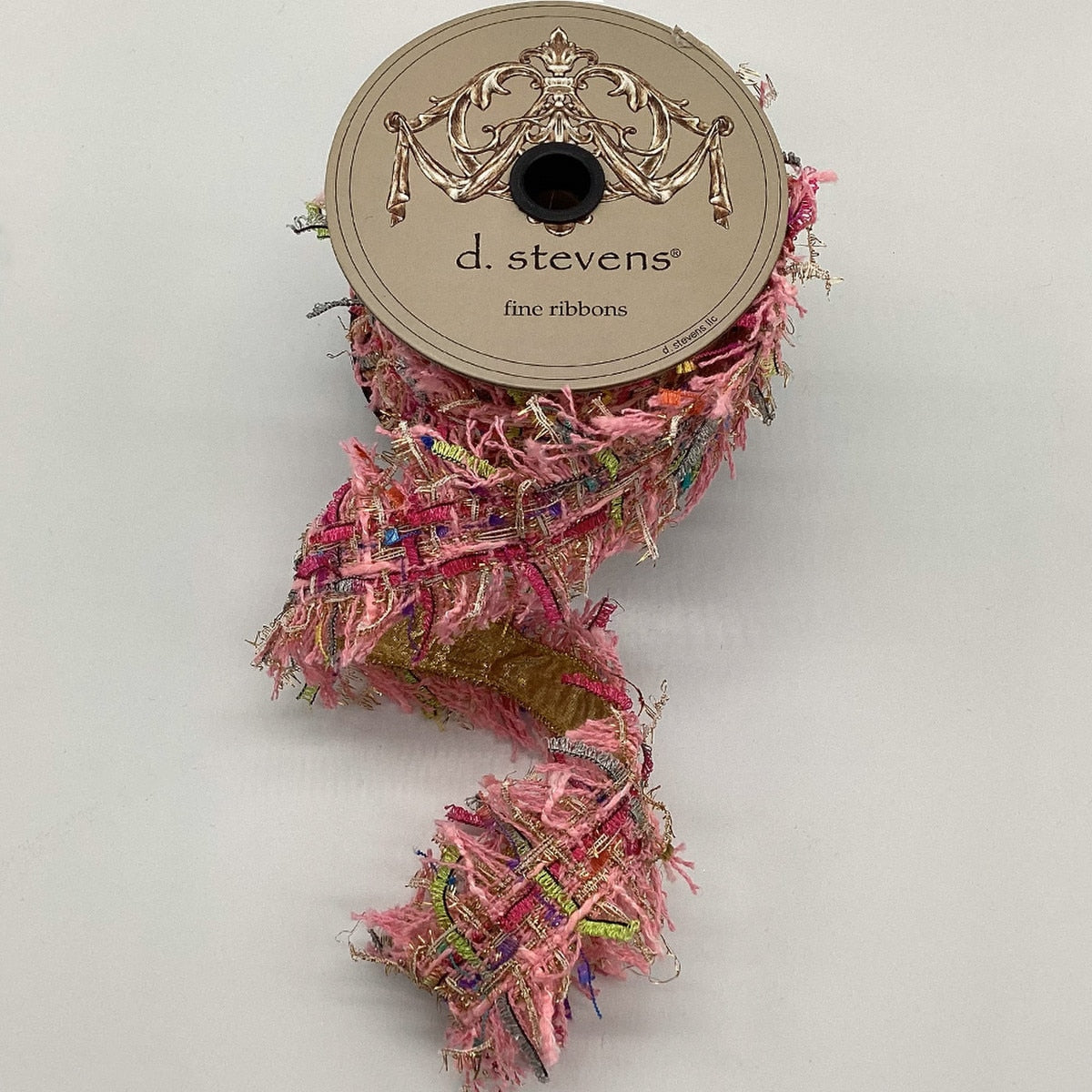 Blissful Boucle Frayed Edge - Pink Gold - 2.5" x 5yds