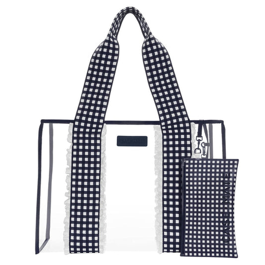 Jelly Bow Tote - Navy Gingham