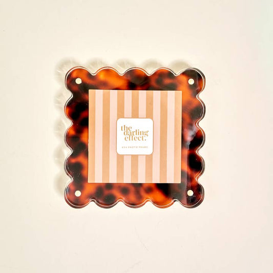 Square Scalloped Acrylic Picture Frame–Tortoise