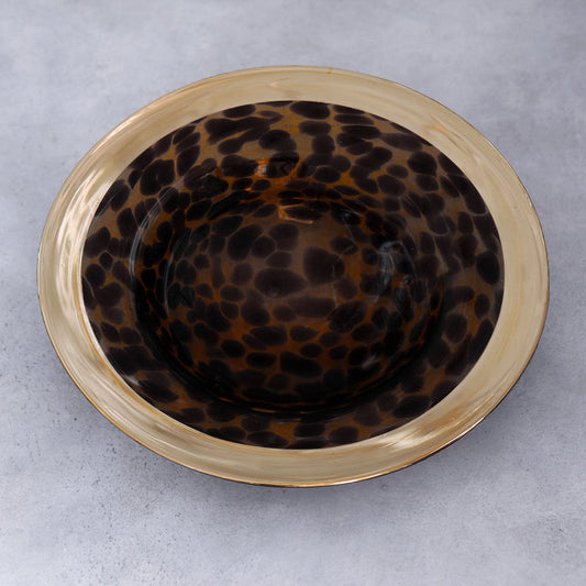 Tortoise and Gold Round Platter