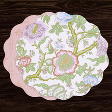 VIDA Blooms & Branches Reversible Round Placemats Set of 4 (Pastel Pink & Blue)