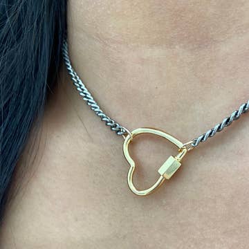 Lovely Lock Necklace - Heart Carabiner Mix