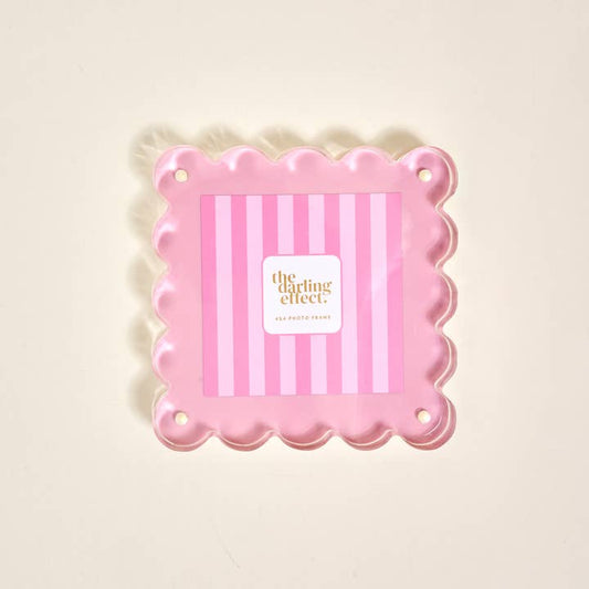 Square Scalloped Acrylic Picture Frame–Blush