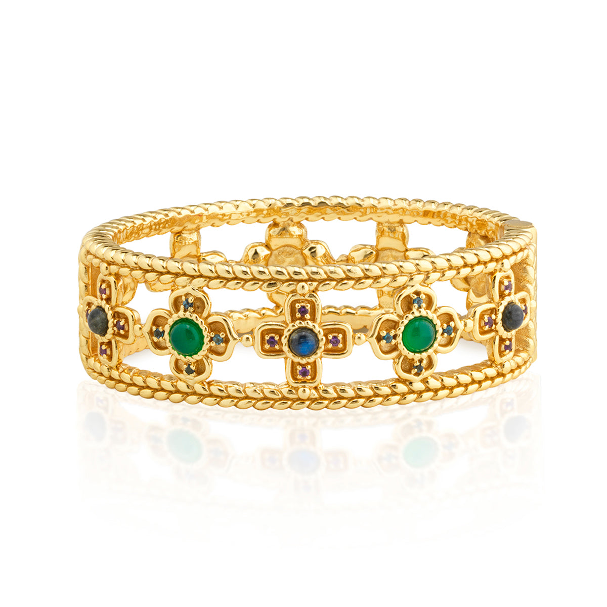 Contessa Hinged Bangle, S/M - Multi
