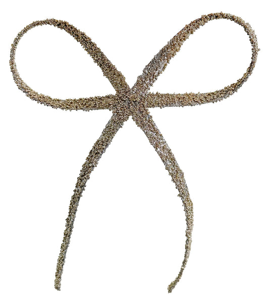 Bead Bow Silver with Clip