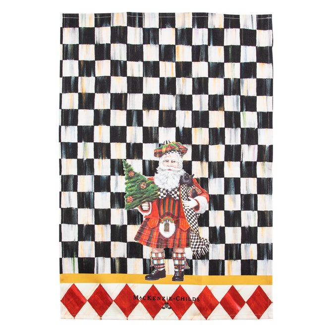 Scottish Santa Dish Towel