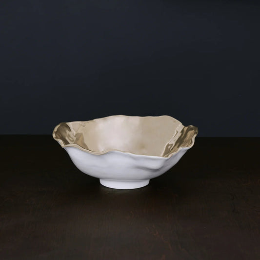 THANNI Maia Large Bowl (White and Gold)