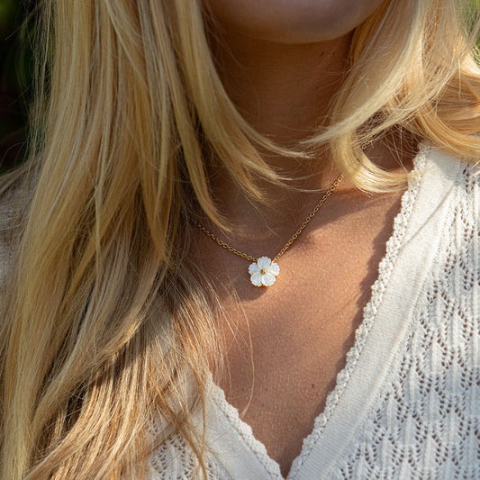 Mermaid Garden Petite Station Necklace, 16" - MOP