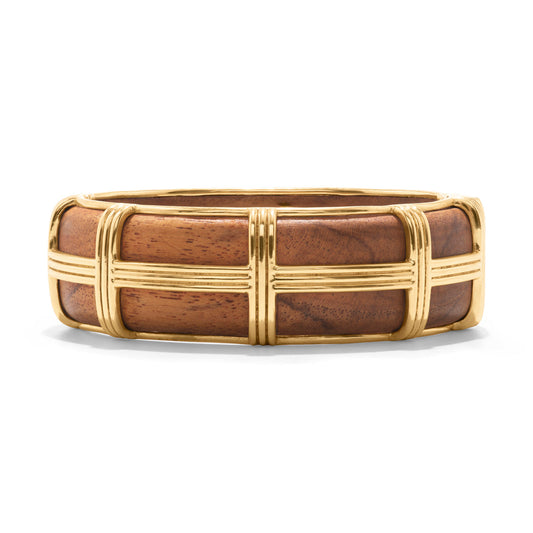 Gaia Hinged Bangle - Teak