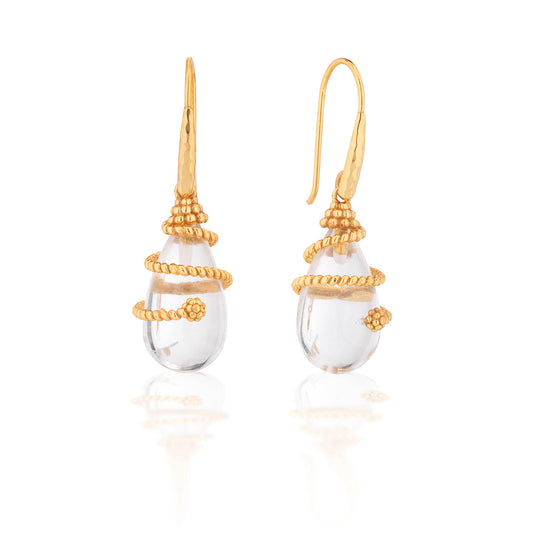 Lily Drop Earrings - Clear Quartz