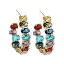 Rainbow Inside-Out Jeweled Hoop Statement Earrings