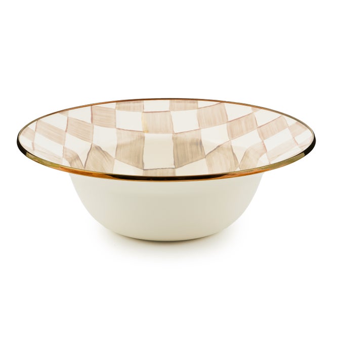Mocha Check Serving Bowl