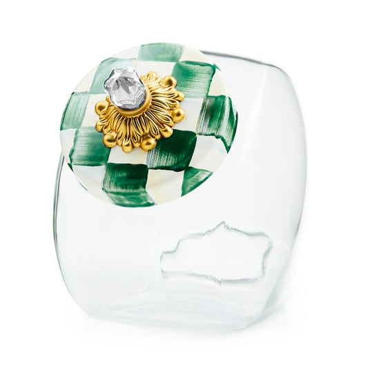Sweets Jar with Emerald Check Enamel Lid