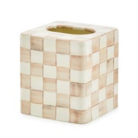 Mocha Check  Boutique Tissue Box Cover