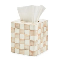 Mocha Check  Boutique Tissue Box Cover