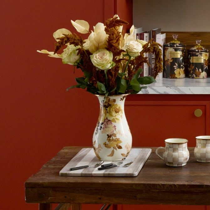 Wild Rose Brown Tall Vase