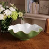 Encanto Carola Extra Large Bowl - Leaf Green and White