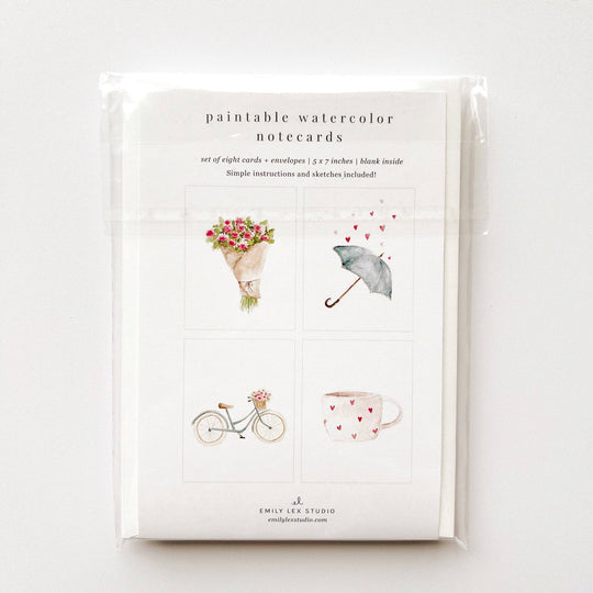 Love Sweet Love Paintable Notecards - Set of 8