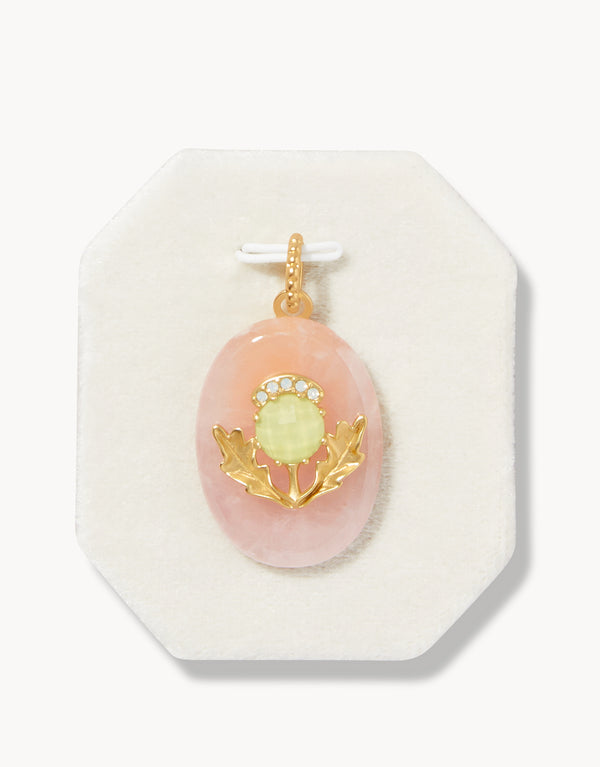 Friendship Charm Thistle/Rose Quartz