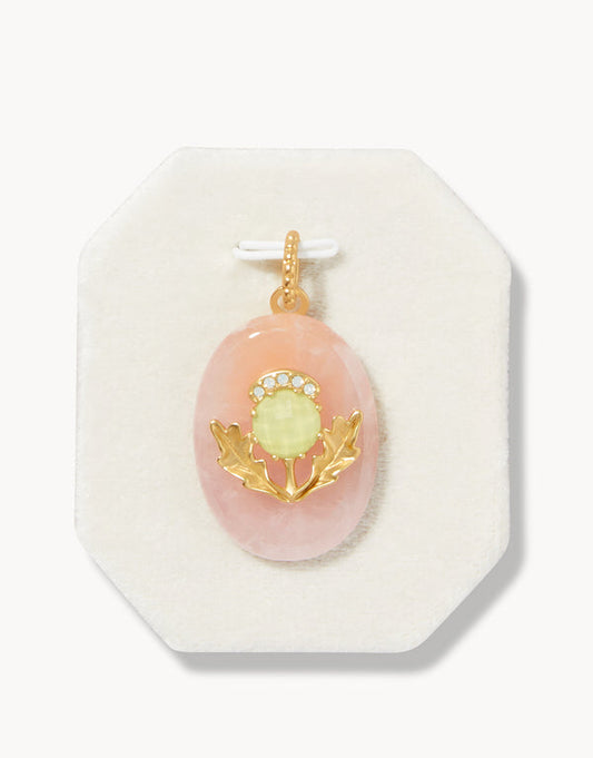Friendship Charm Thistle/Rose Quartz