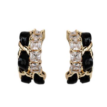 Black Vintage Chain Wrapped Earrings