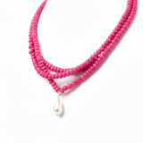 Allison Avery -Triple Layer Baroque Chain - Bubblegum Pink