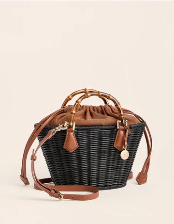 Maeve Wicker Bucket Black