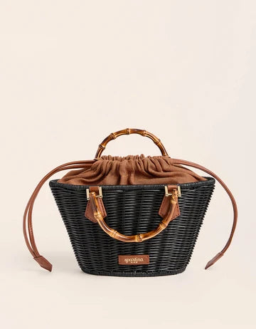Maeve Wicker Bucket Black