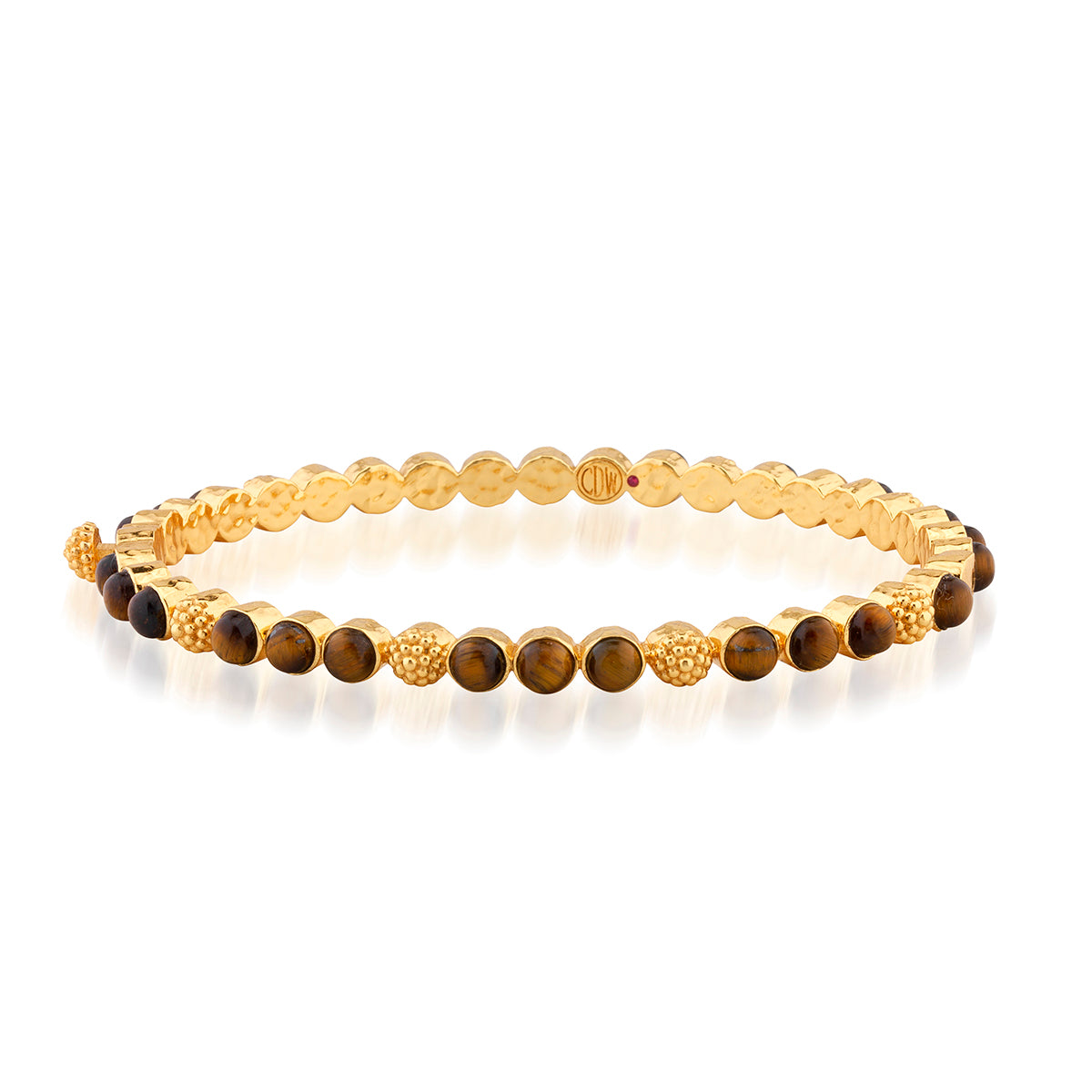 Berry Gem Petite Hinged Bangle - Tiger's Eye