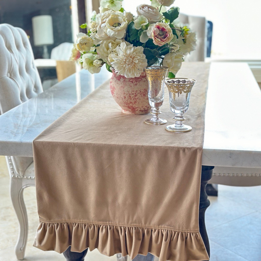 Runner, With Ruffle 90", Velvet Harvest Gold