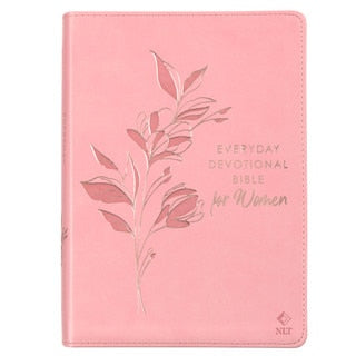 Devotional Bible NLT for Women Faux  Leather, Pink