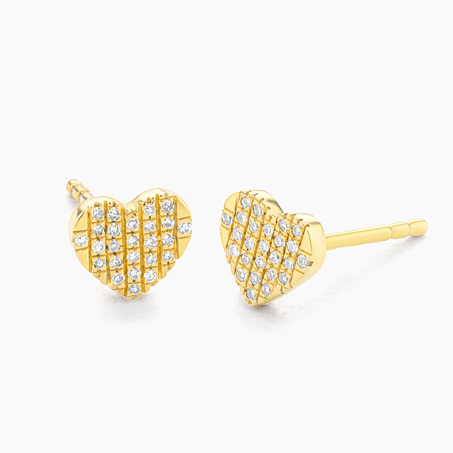 Gold All Heart Flat Stud Earrings