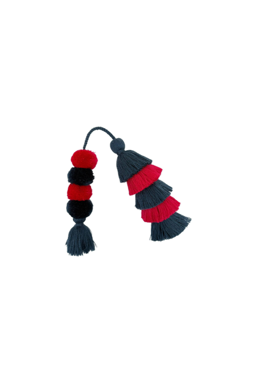 Flair Pom | Fog Blue, Hot Pink