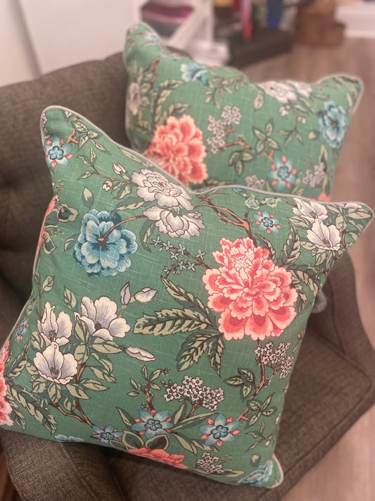 Custom Pillow - Green Floral